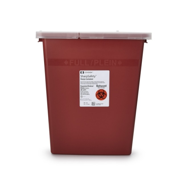 Sharps Containers  Sharps Container With Hinged Lid   Red   8 Gal 