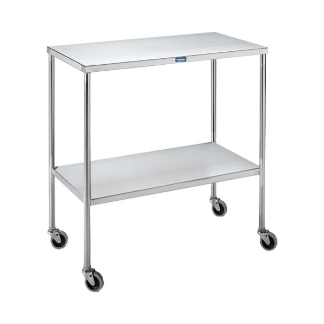 Stainless Steel Instrument Table With Shelf And Casters   33  X 18  X 34 