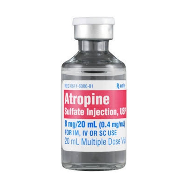 Atropine Sulfate Injection   0 4 Mg   Ml   20 Ml Multi Dose Vial