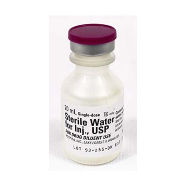 Diluent Water For Injection   Usp   Sterile   Single Dose Vial   20 Ml