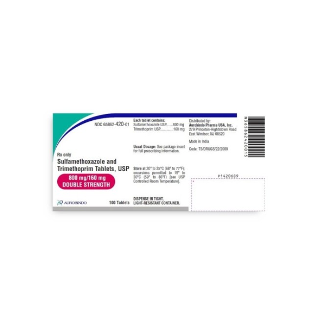 Antibiotics  Sulfameth Trimeth 800 160Mg Tab 100 Bt