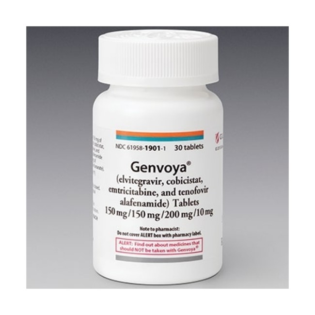 Genvoya  Elvitegravir   Cobicistat   Emtricitabine   Tenofovir Alafenamide 150 Mg   150 Mg   200 Mg   10 Mg Tablet Bottle 30 Tablets