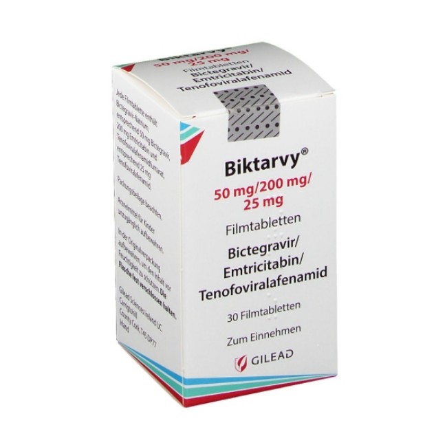 Biktarvy  Bictegravir Sodium   Emtricitabine   Tenofovir Alafenamide Fumarate 50 Mg   200 Mg   25 Mg Tablet Bottle 30 Tablets