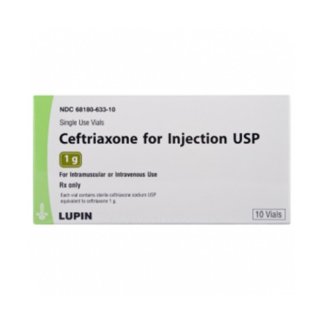 Ceftriaxone 1G Sdv 10 Bx