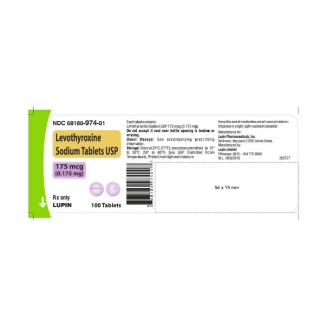 LEVOTHYROXINE SODIUM tablet 175mcg  0 175mg  100 Tablets