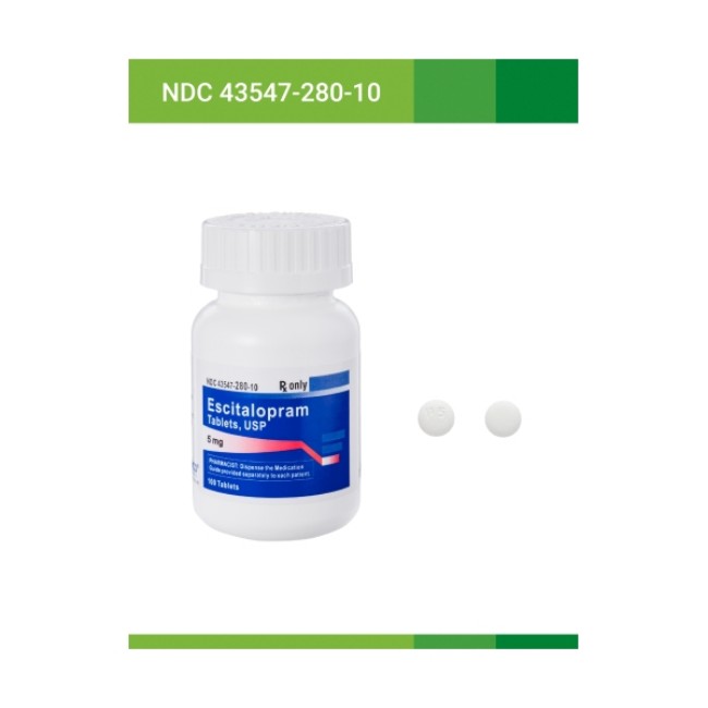 Escitalopram Oxalate 5 mg Tablet Bottle 100 Tablets