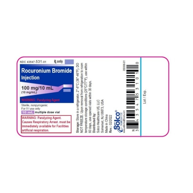 Rocuronium 100Mg 10Ml Mdv 10 Bx