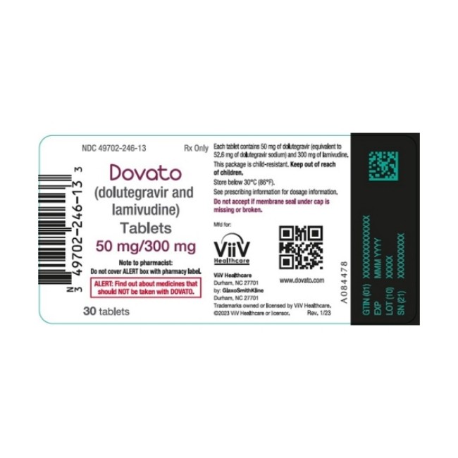 Dovato Dolutegravir Sodium   Lamivudine 50 Mg   30 Mg Tablet Bottle 30 Tablets