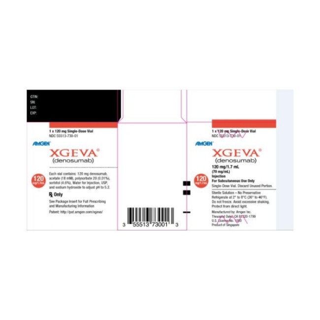 Xgeva  Denosumab   Preservative Free 120 Mg Injection Single Dose Vial 1 7 Ml