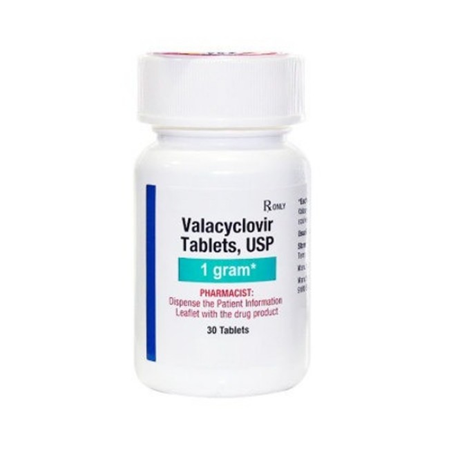 Valacyclovir 1Gram Tablet Bottle 30  Non Returnable Item 