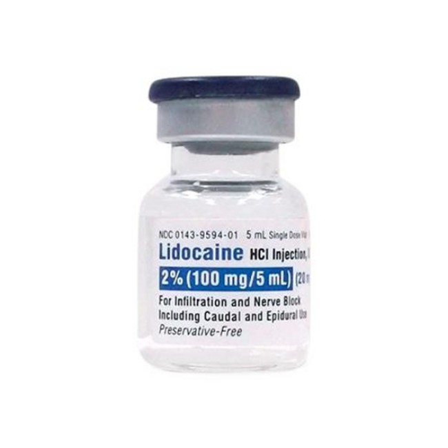 Injections  Lidocaine Hydrochloride Injection  2  Single Dose Vial  25 x 5 mL