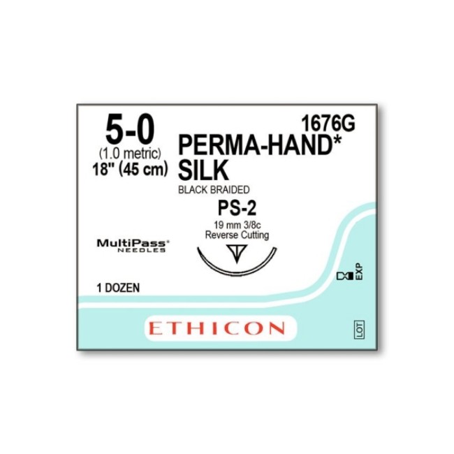 Suture  Precision Point Perma Hand Surgical Suture 5 0   18   Ps 2 Needle