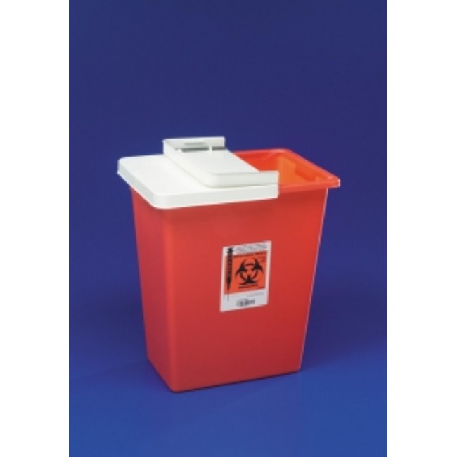 Sharps Containers  Sharps Container With Hinged Lid   Red   8 Gal 