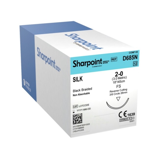 Suture   Silk 2 0 Black 1X18 Fs