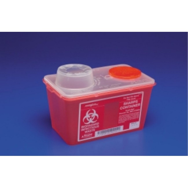 Containers  Sharps A Gator Sharps Container With Chimney Top   Red   8 Qt 