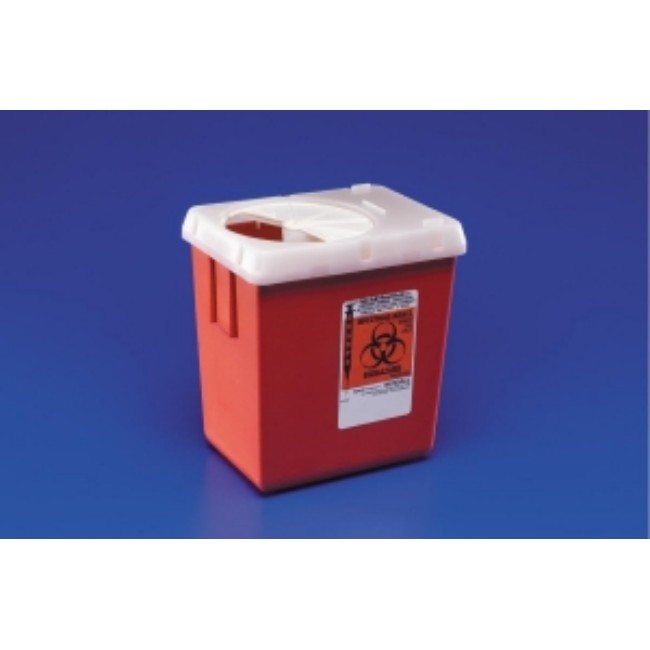 Container   Sharps Vertical Lid Entry Red 0 55Gl Or 2 2Qt