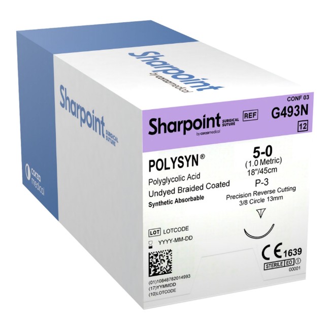 Suture   Polysyn 5 0 Undyed 1X18 P 3
