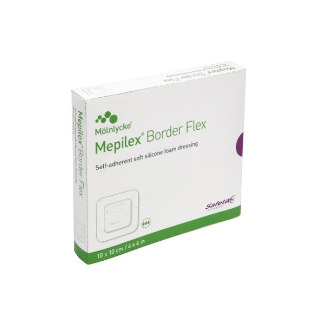 Dressings  Mepilex Border Flex Foam Dressing With Safetac Technology   Self Adherent   Absorbent   4  X 4   10 2 X 10 2 Cm 