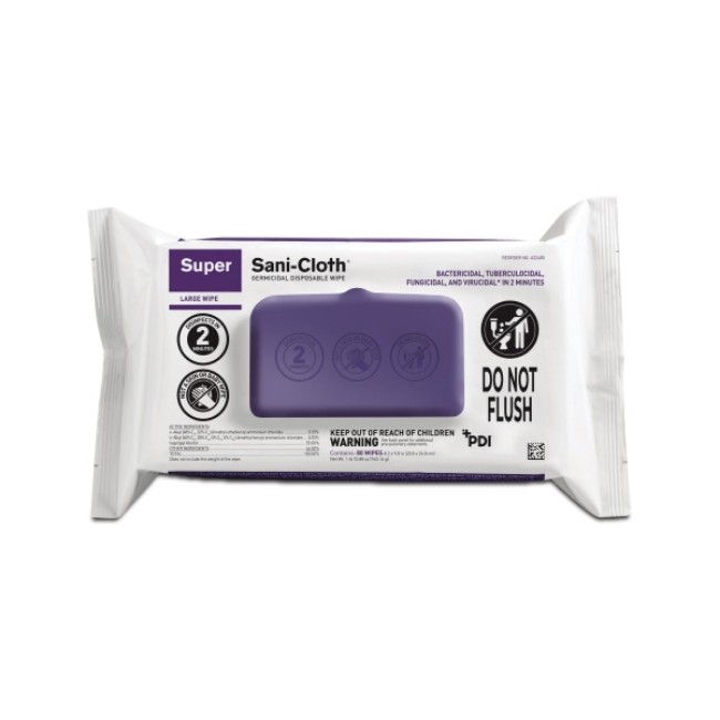 Wipes  Super Sani Cloth Germicidal Disposable Wipes   8 2  X 9 8   Soft Pack   80 Count