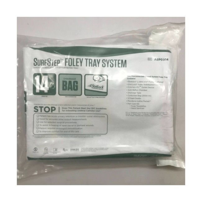 Urinary Catheter Trays  Surestep Foley Catheter Tray   Lubricath   14 Fr