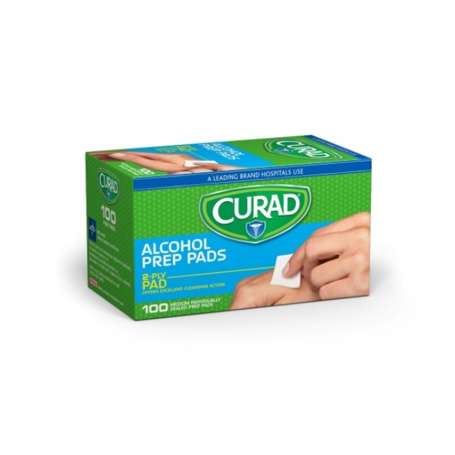 Curad Medium 2 Ply Sterile Alcohol Prep Pad   100 Box