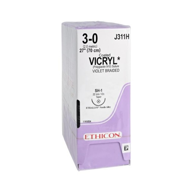 Suture   Vicryl  Violet Coated Vicryl 3 0 Sh 1 27  Suture