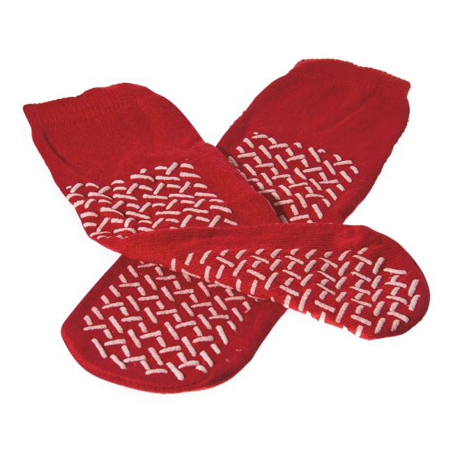 Slipper  Double Tread  Red  1 Sz Fits Most