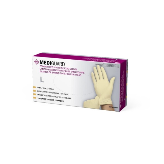 Gloves  Mediguard Powder Free Stretch Vinyl Exam Gloves   Size L