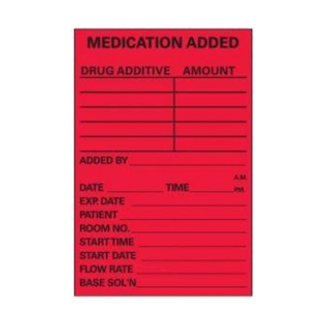 Labels   Medication Added  Label   2  X 3   Fluorescent Red