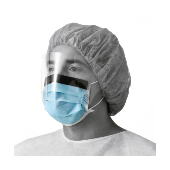 Masks  Basic Procedure Face Mask With Shield   Anti Fog Strip And Ear Loops   Blue