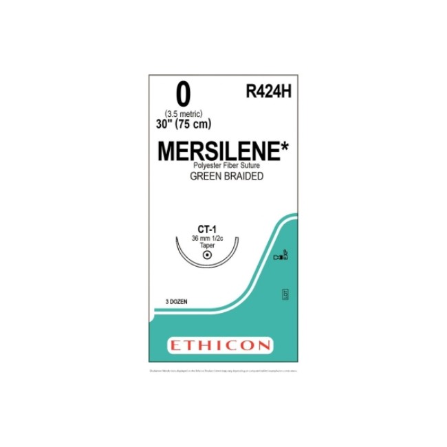 Sutures  Mersilene Suture   30   Green   Ct 1 Needle   Size 0