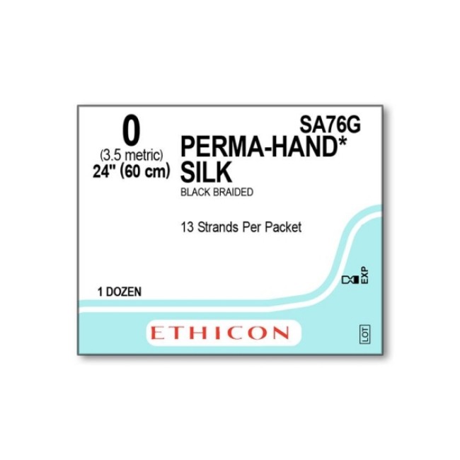 Sutures  Perma Hand Suture   Black Braided   Size 0   13 X 24 