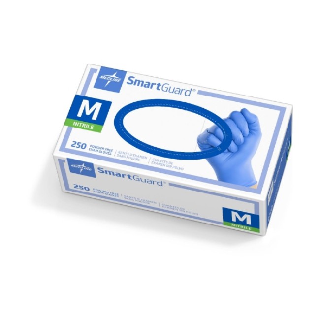 Gloves  Smartguard Powder Free Nitrile Exam Gloves   Size M   250 Box