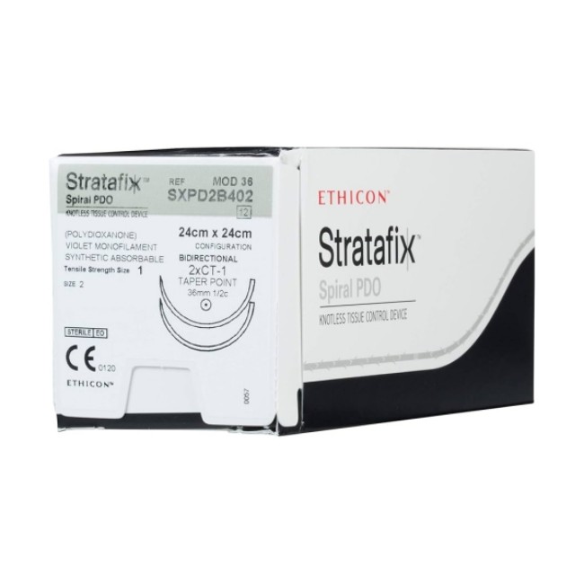 Suture   Stratafix Knotless Tissue Control Device Spiral Pdo Size 1 24 Cm X 24 Cm Violet Ct 1 Ct 1 Absorbable