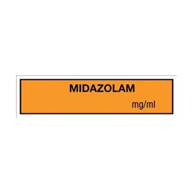 Labels   Midazolam Mg Ml  Anesthesia Tape   Orange   1 1 2  X 1 2   500 Roll