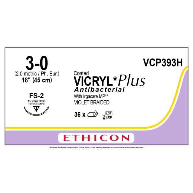 Suture  Coated Vicryl Plus  3 0  Fs 2  18