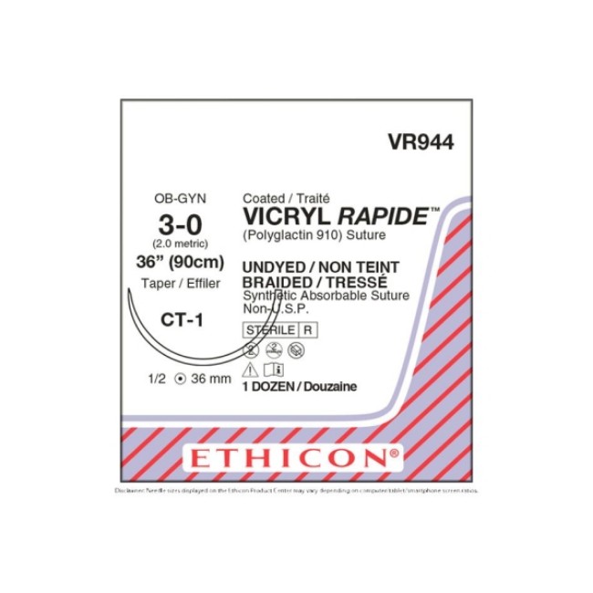 Sutures  Vicryl Coated Rapide Suture   Braided   36   Size 3 0