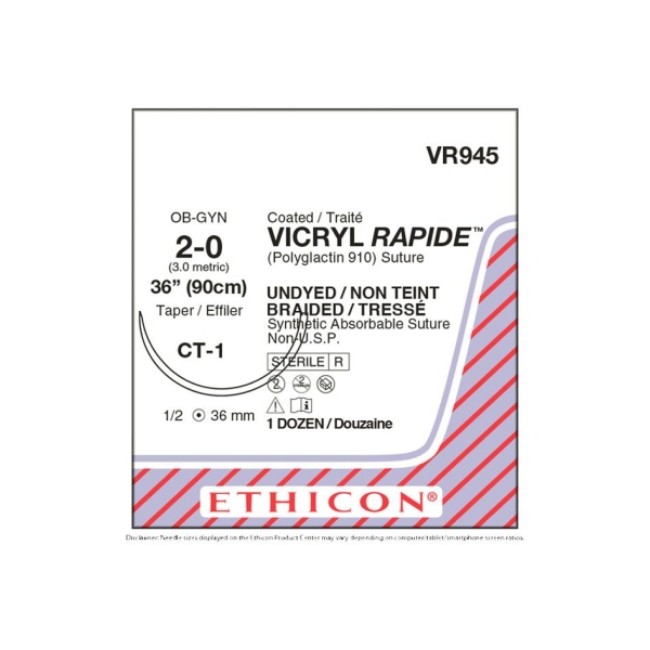 Sutures  Vicryl Coated Rapide Suture   Braided   36   Size 2 0