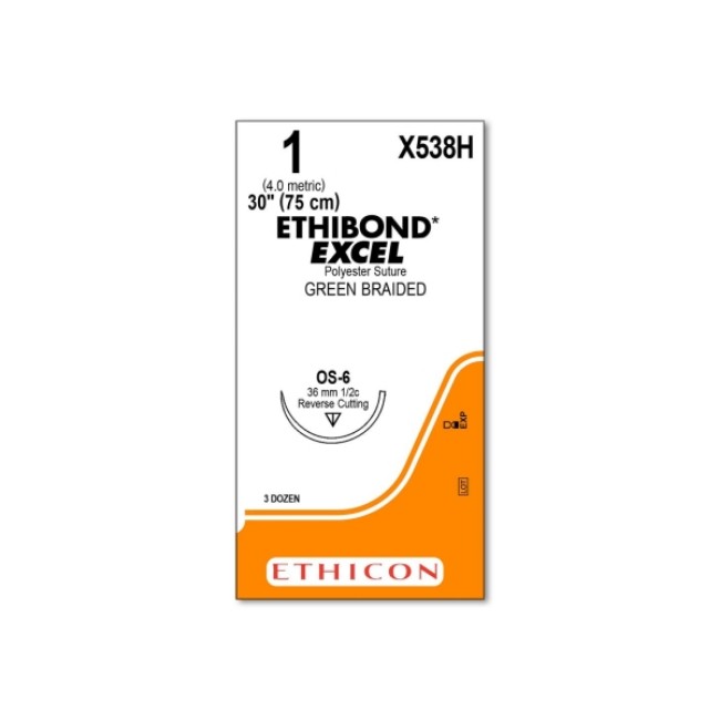 Sutures  Ethibond Excel Suture   Green   Os 6   Size 1 0   30 