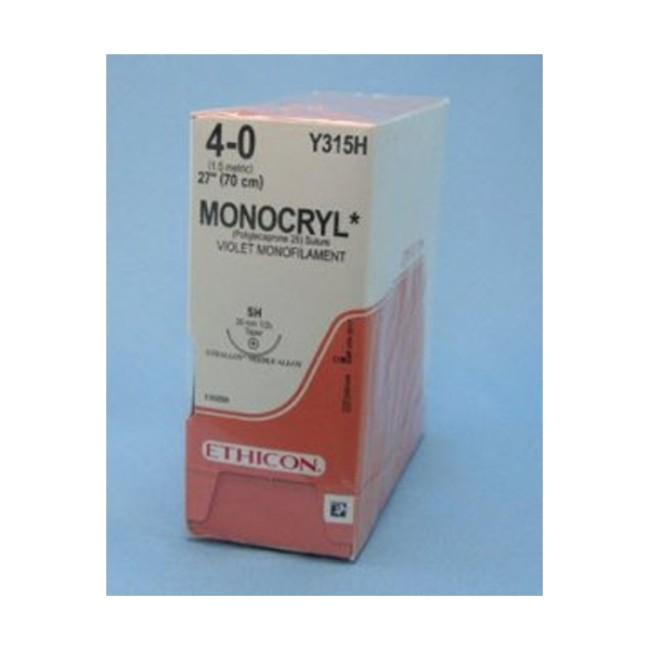 Sutures  Monocryl Monofilament Suture   Violet   27   Size 4 0