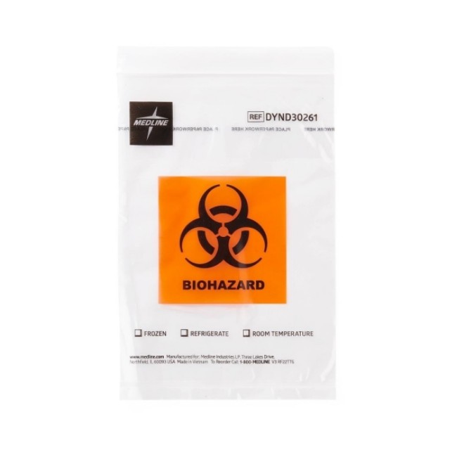 Bag   Specimen  Zip Style Biohazard Specimen Bag With Pocket   6  X 9 