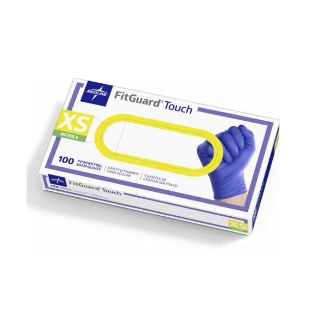 Fitguard Touch Powder Free Nitrile Exam Gloves   Size Xs