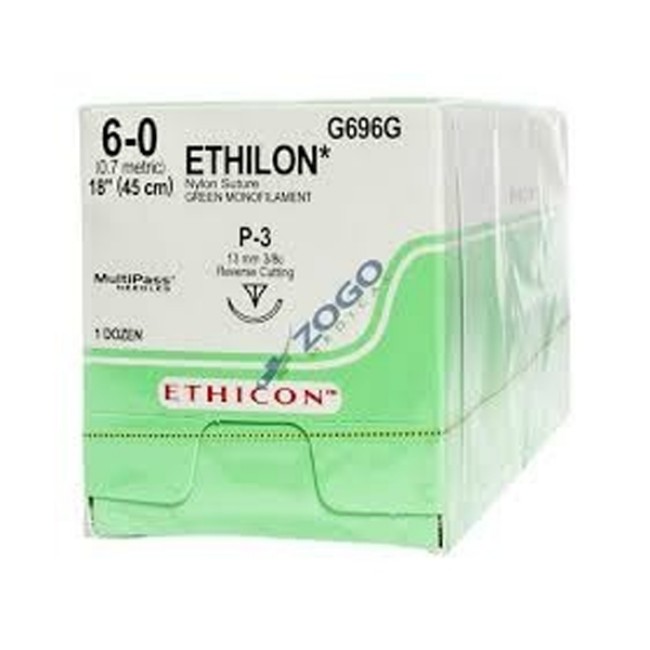 Suture   Ethilon Mono Green 6 0 18 P3