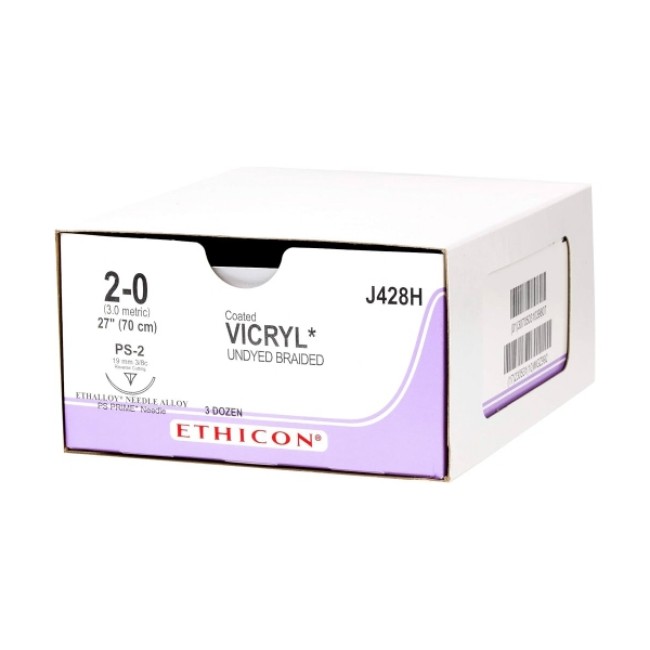 Suture   Vicryl Coated Braided Undyed 2 0  27 Ps2