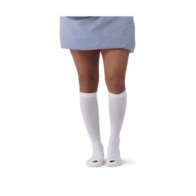Garment   Compression Stocking Knee High White Lf Med