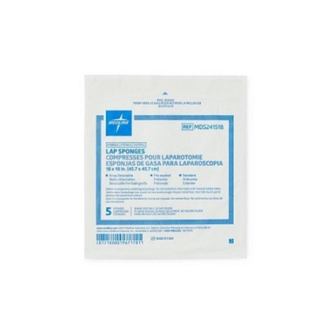 X Ray Detectable Sterile Lap Sponge   18  X 18   5 Pack