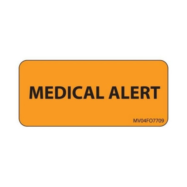 Medical Alert Label   Orange   420 Roll