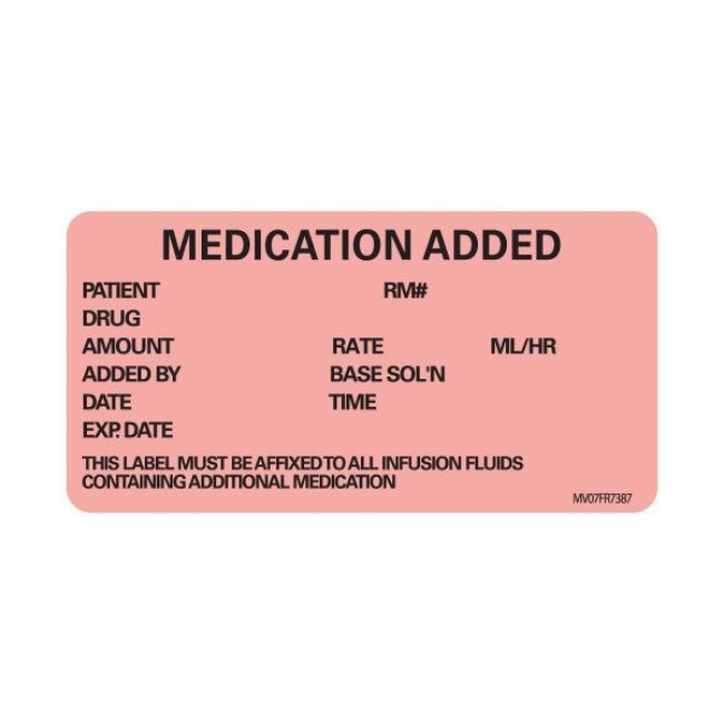 Label  Medication Added  Red  333 Rl