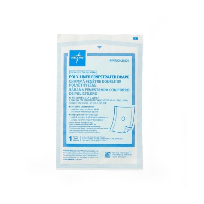 Sterile Poly Tissue Drapes With 2 75  Fenestration   18  X 26 