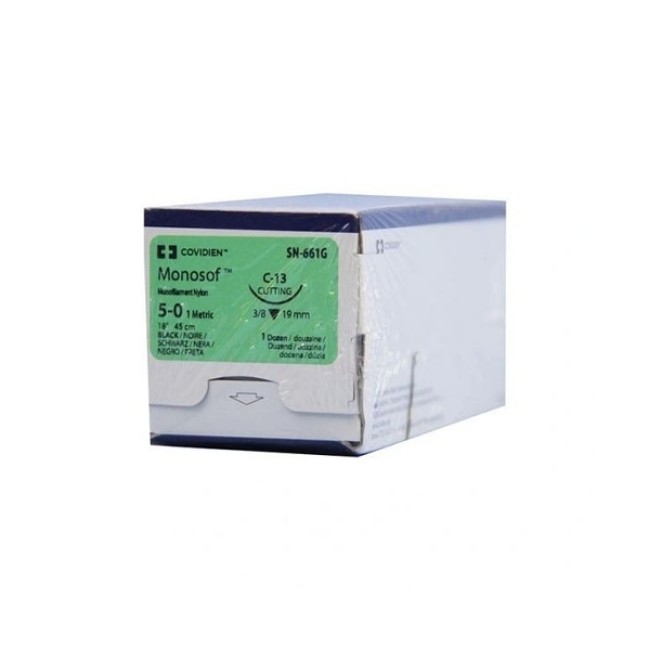 Suture   Black   Monosof   Size 5 0   18   C 13 Needle   03H